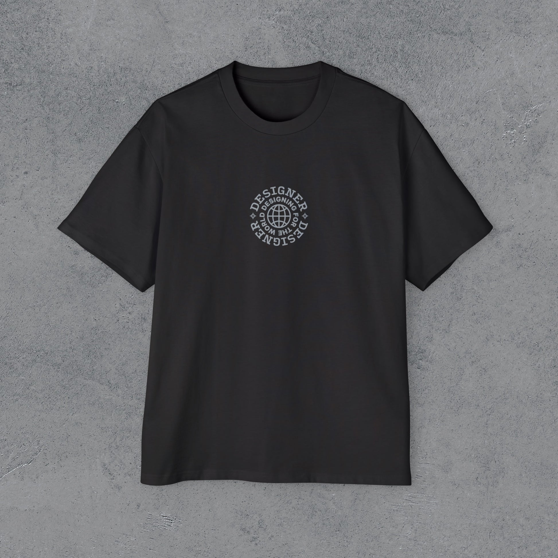 Designing For The World Black Oversized Tee